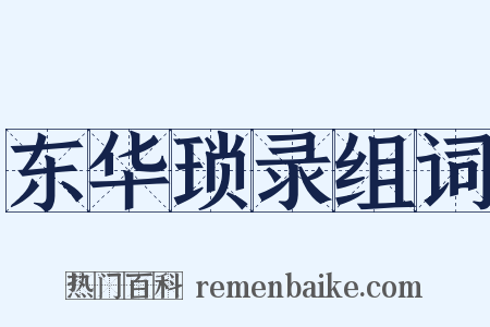 东华琐录组词是什么意思的图片
